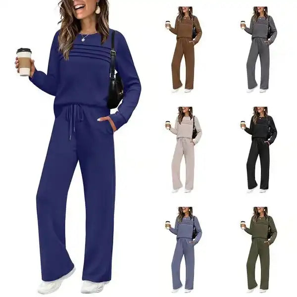 New Arrival 🔥Women's Crew Neck Top & Drawstring Pants Set