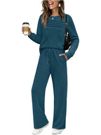 New Arrival 🔥Women's Crew Neck Top & Drawstring Pants Set