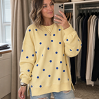 New Arrival 🔥Polka Dot Ribbon-Tie Polka Dot Neck Sweatshirt