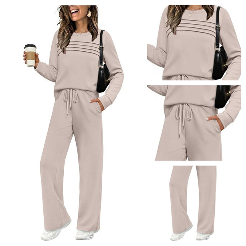 New Arrival 🔥Women's Crew Neck Top & Drawstring Pants Set
